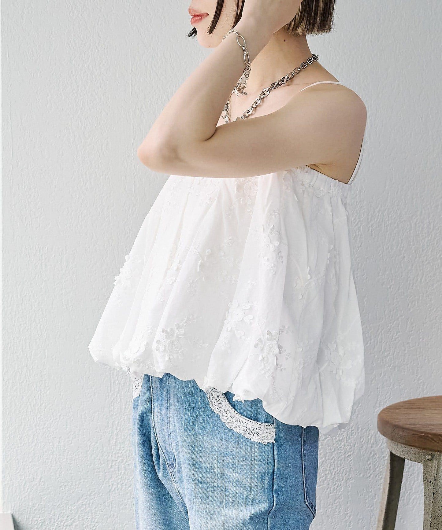 2WAY 氣球廓形 蕾絲 吊帶背心