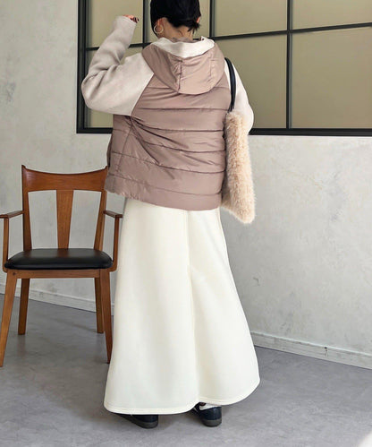 棉填充針織連帽夾克