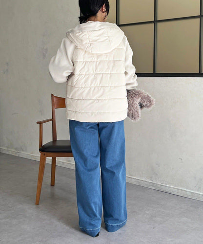 棉填充針織連帽夾克