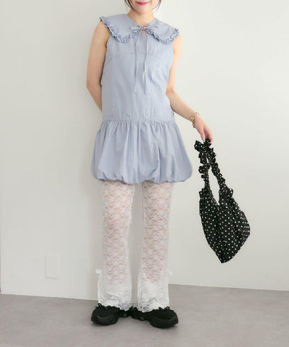 褶皺領 氣球廓形 連衣裙