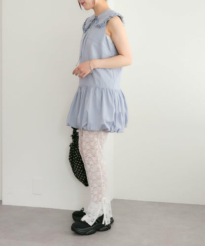 褶皺領 氣球廓形 連衣裙