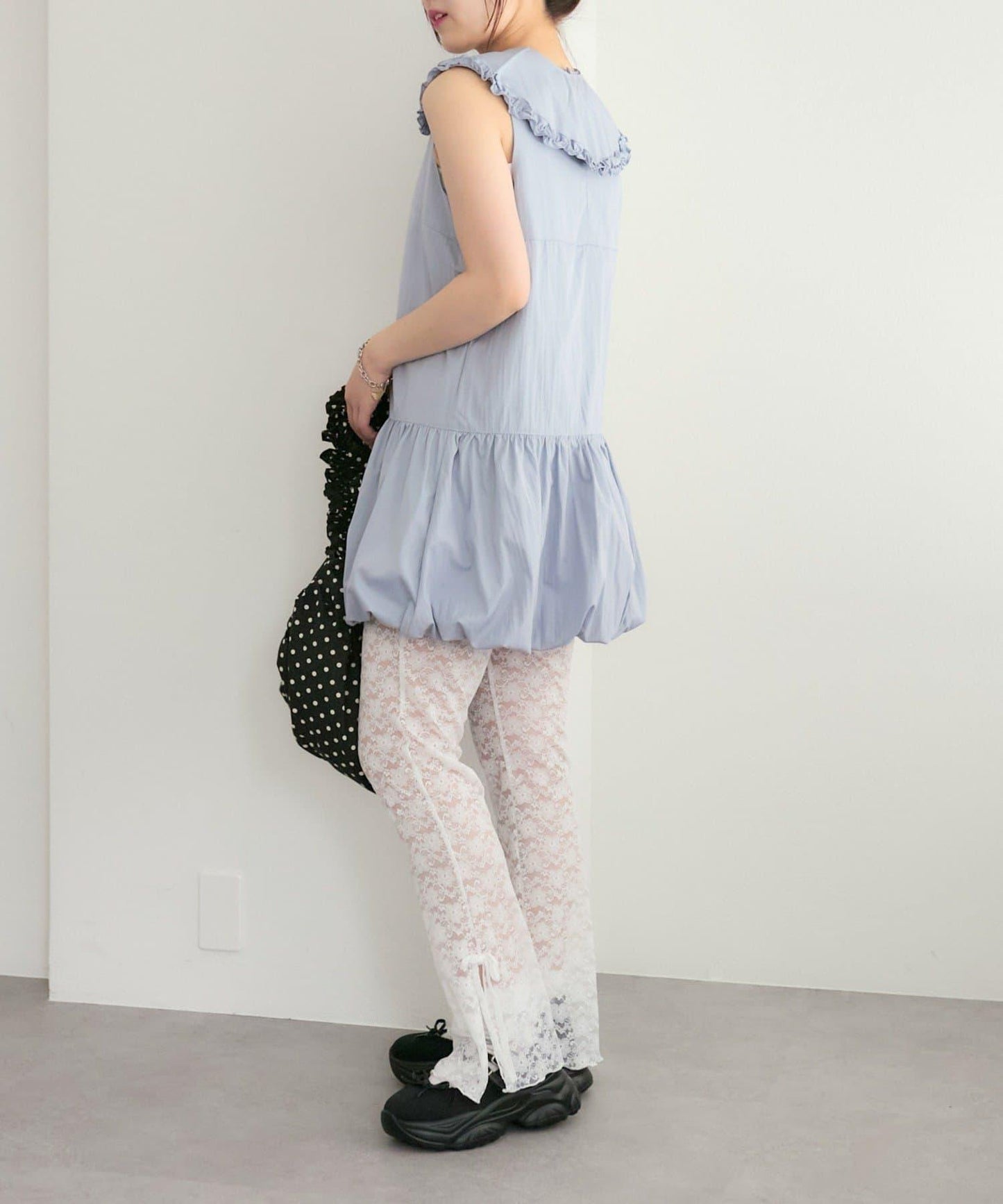 褶皺領 氣球廓形 連衣裙