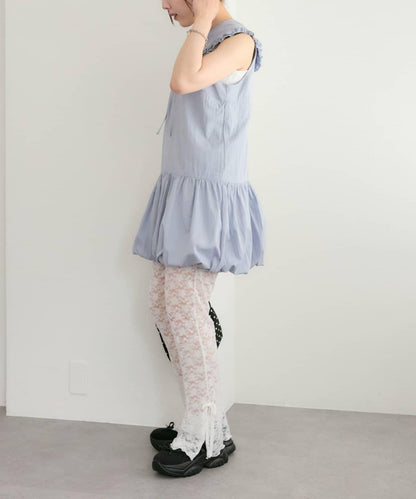 褶皺領 氣球廓形 連衣裙