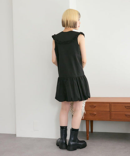 褶皺領 氣球廓形 連衣裙