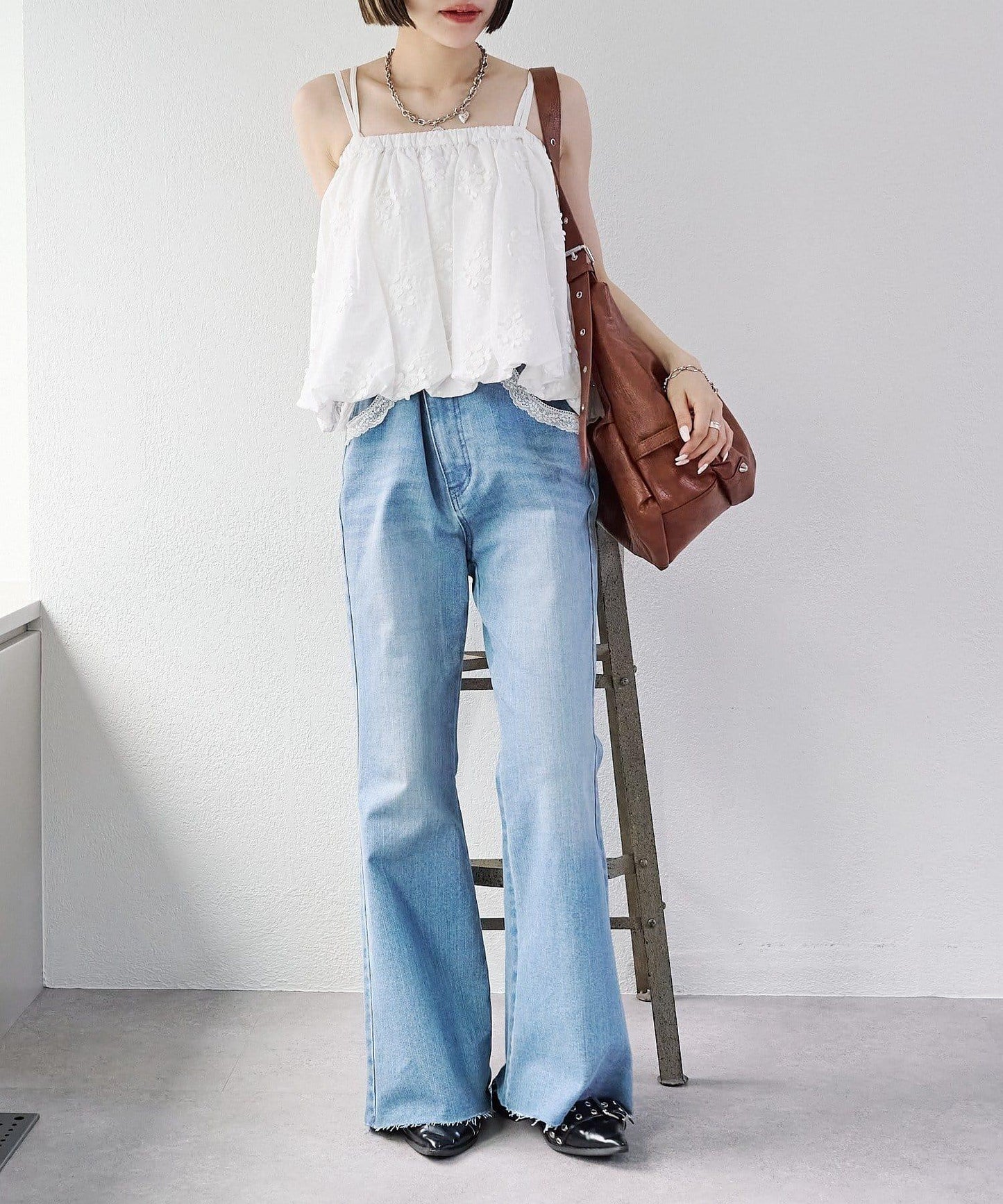 2WAY 氣球廓形 蕾絲 吊帶背心