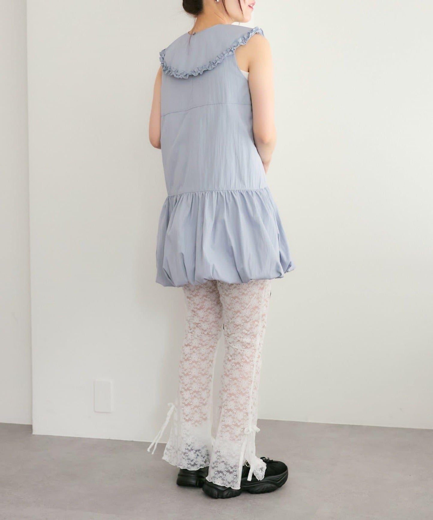 褶皺領 氣球廓形 連衣裙