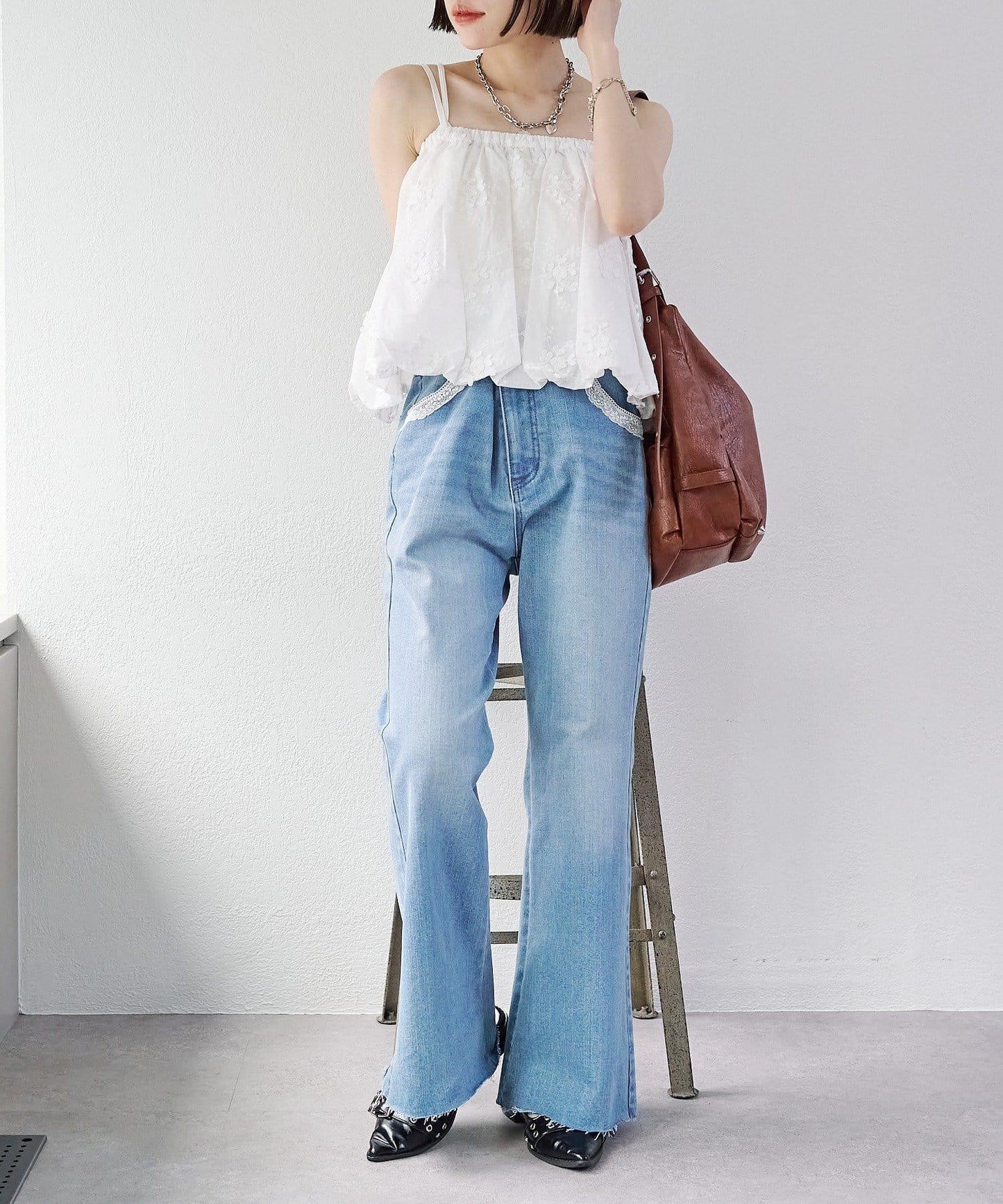 2WAY 氣球廓形 蕾絲 吊帶背心