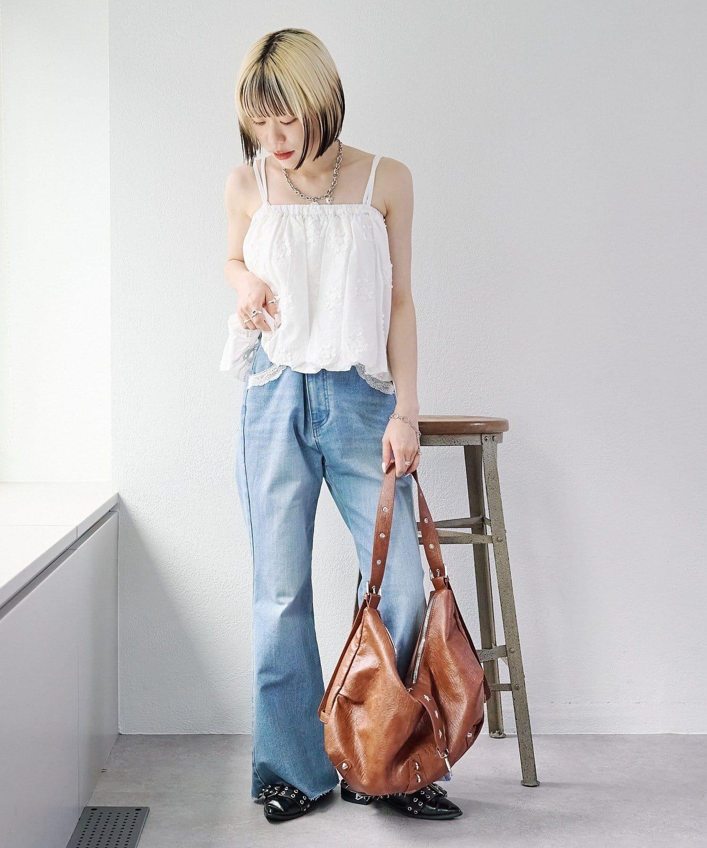 2WAY 氣球廓形 蕾絲 吊帶背心