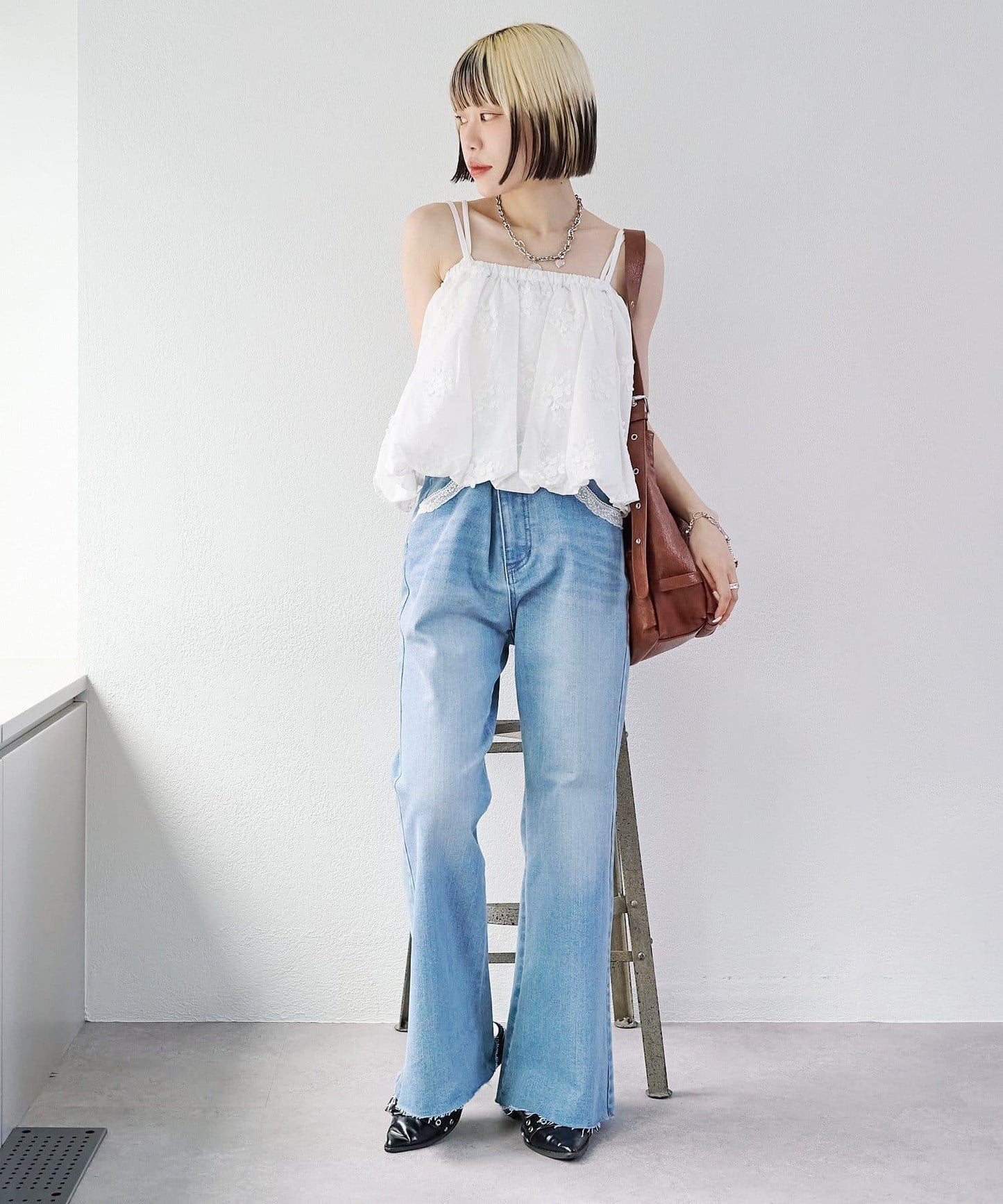 2WAY 氣球廓形 蕾絲 吊帶背心