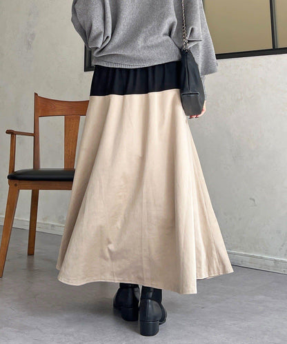 拼色麂皮半身裙