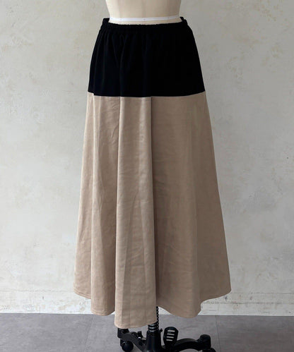 拼色麂皮半身裙