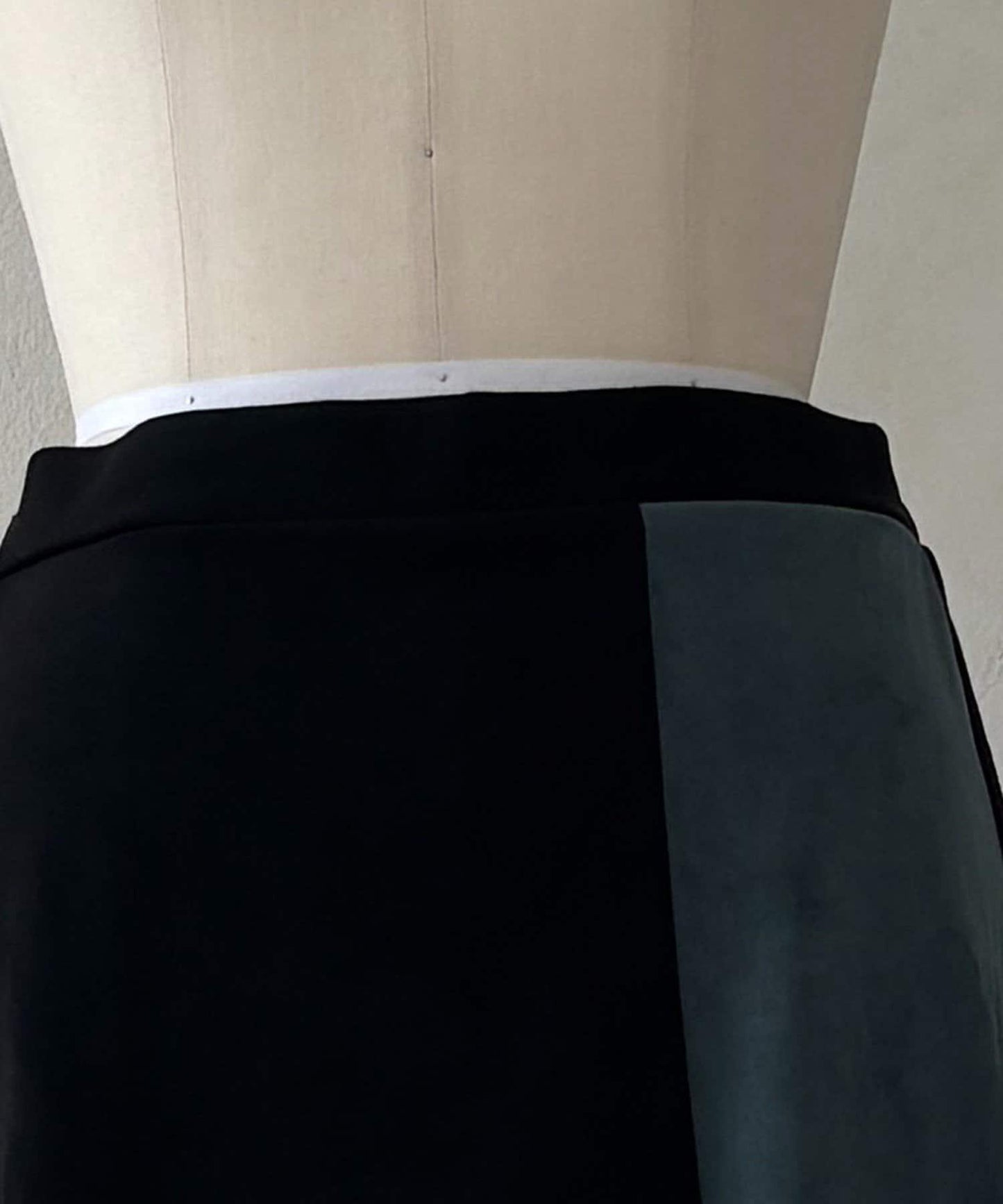 拼色麂皮半身裙