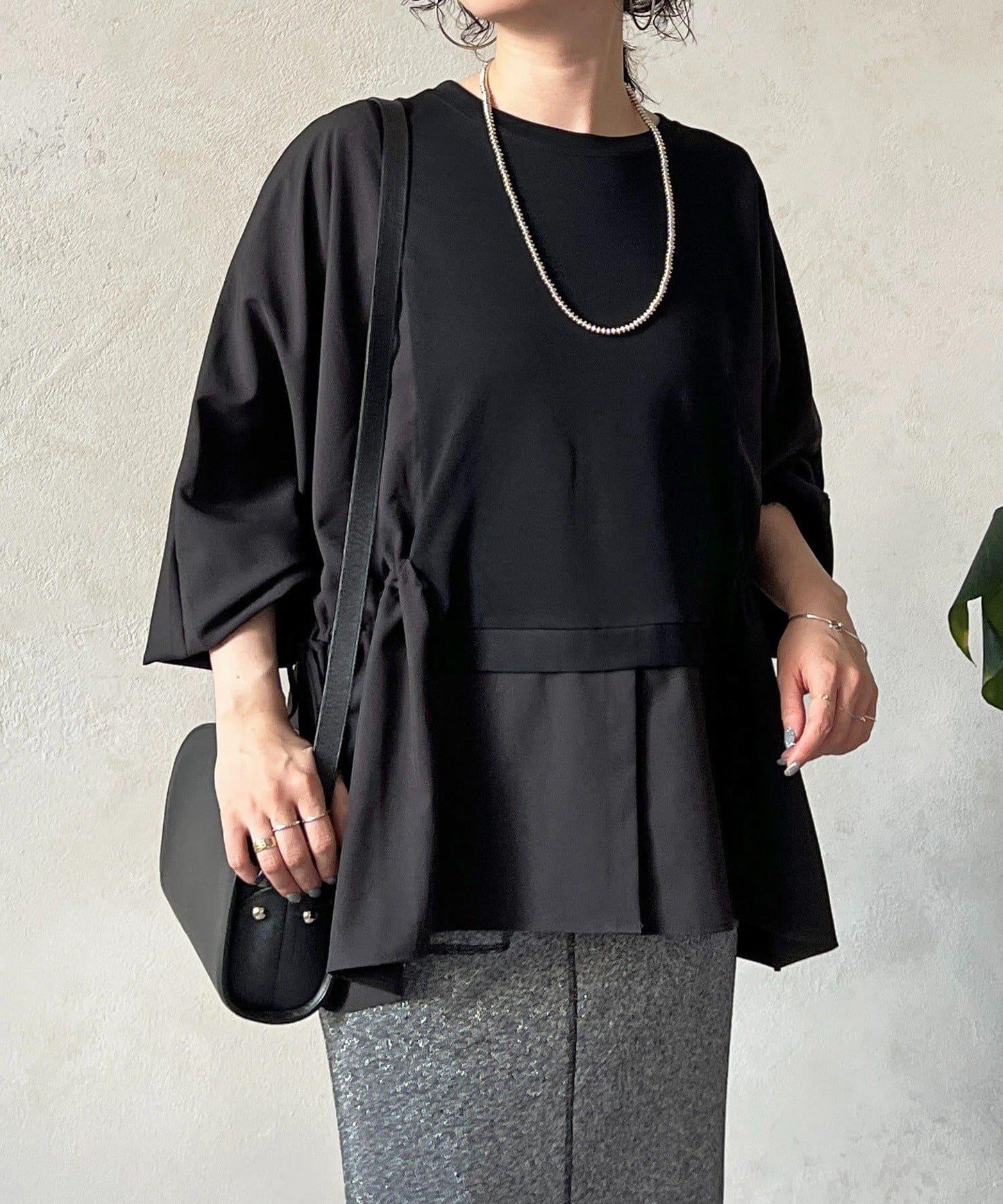 長袖拼接套頭衫