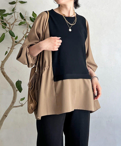 長袖拼接套頭衫