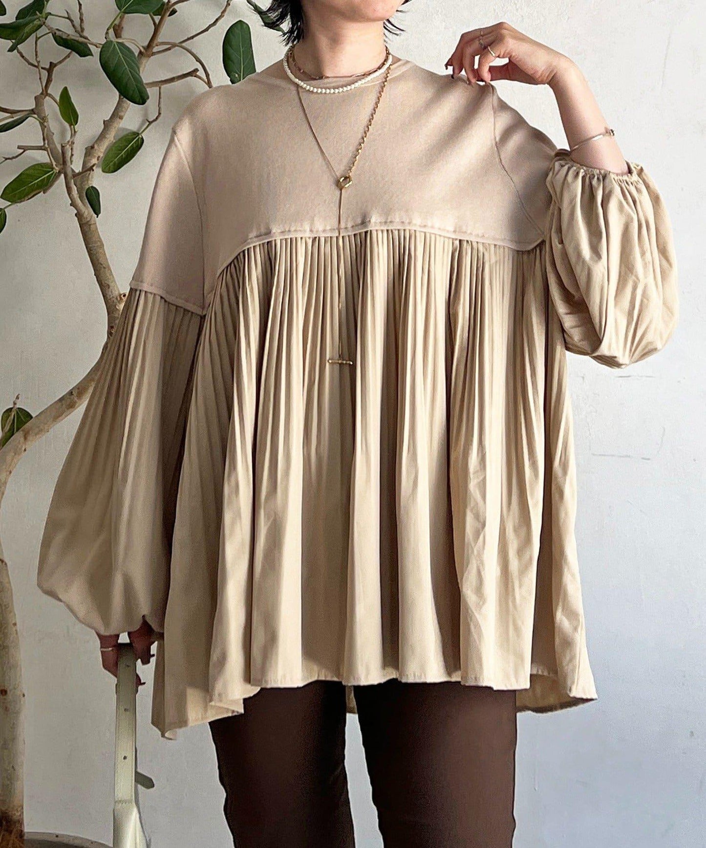 襯衫拼接針織套頭衫