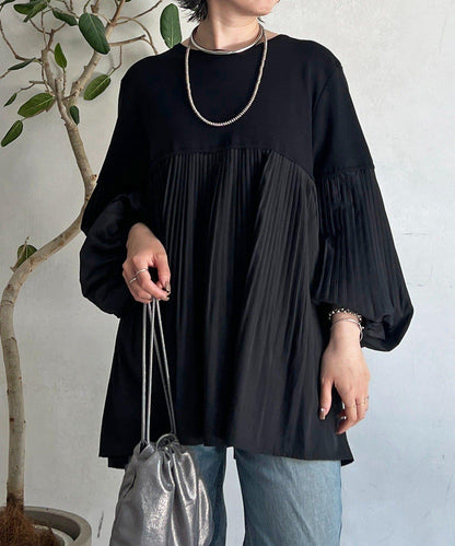 襯衫拼接針織套頭衫