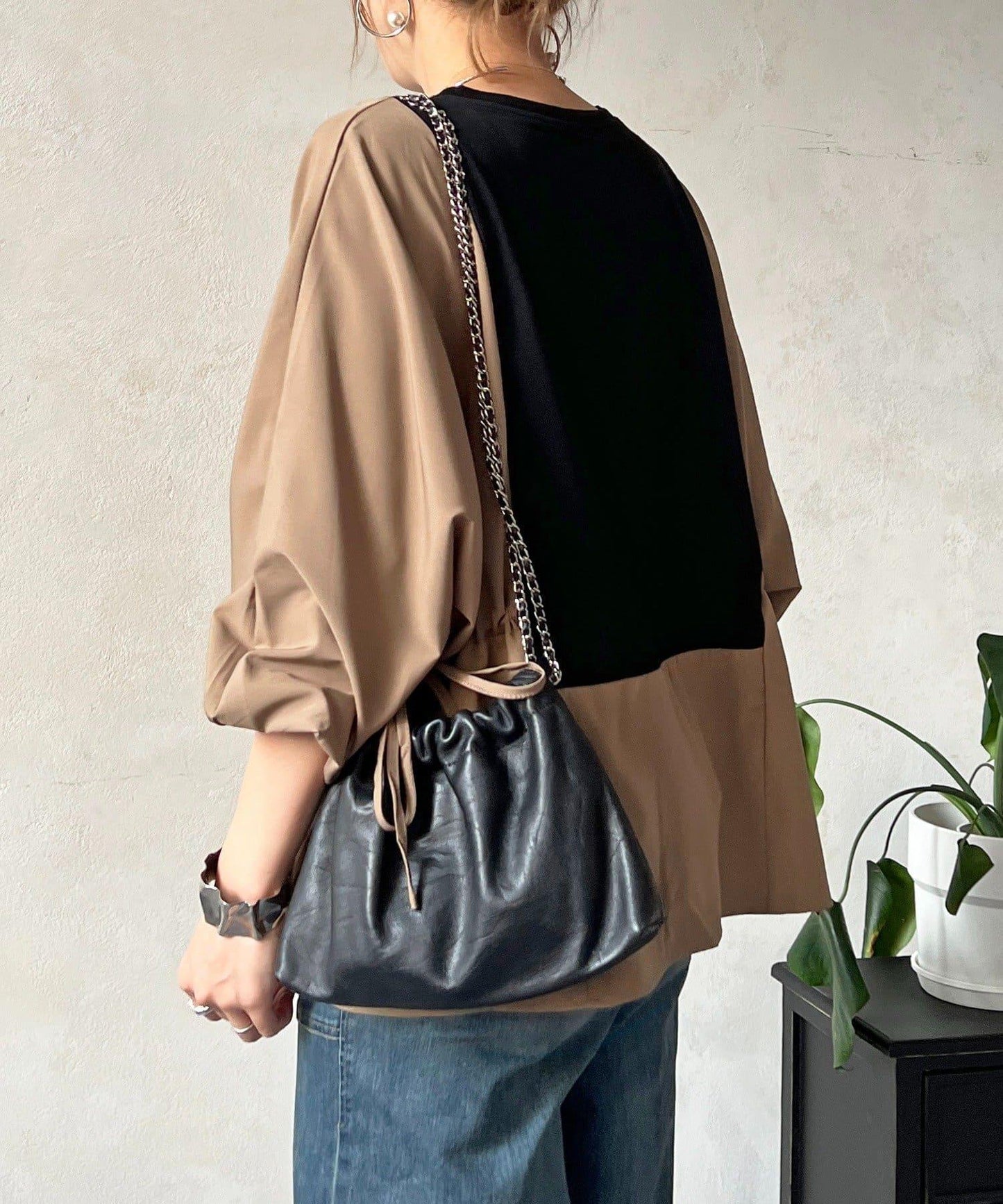 長袖拼接套頭衫