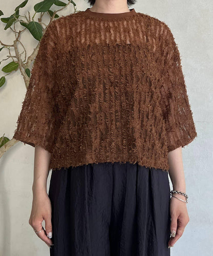 透視流蘇套頭衫