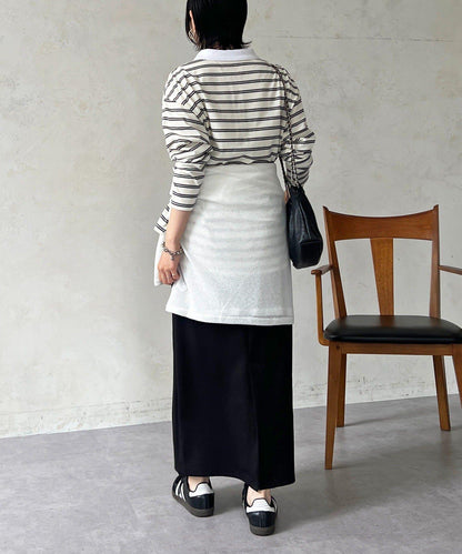 拉鍊條紋長袖套頭衫