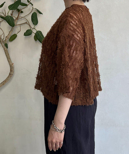 透視流蘇套頭衫