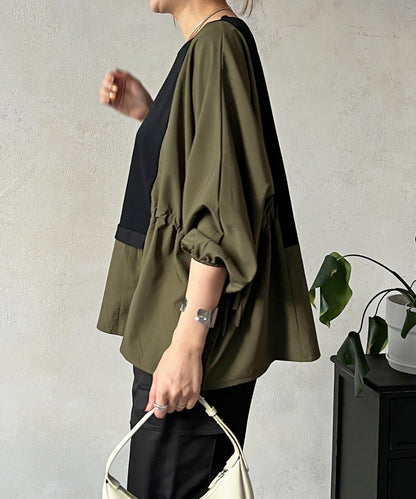 長袖拼接套頭衫