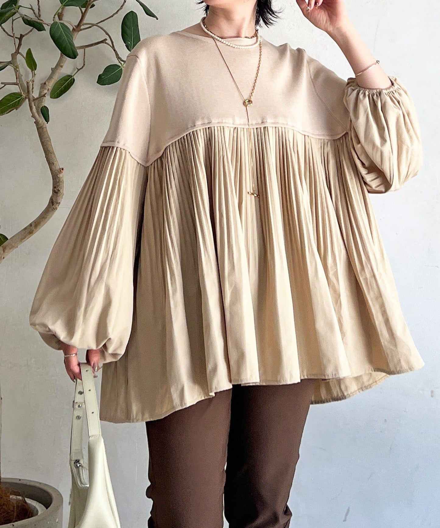 襯衫拼接針織套頭衫