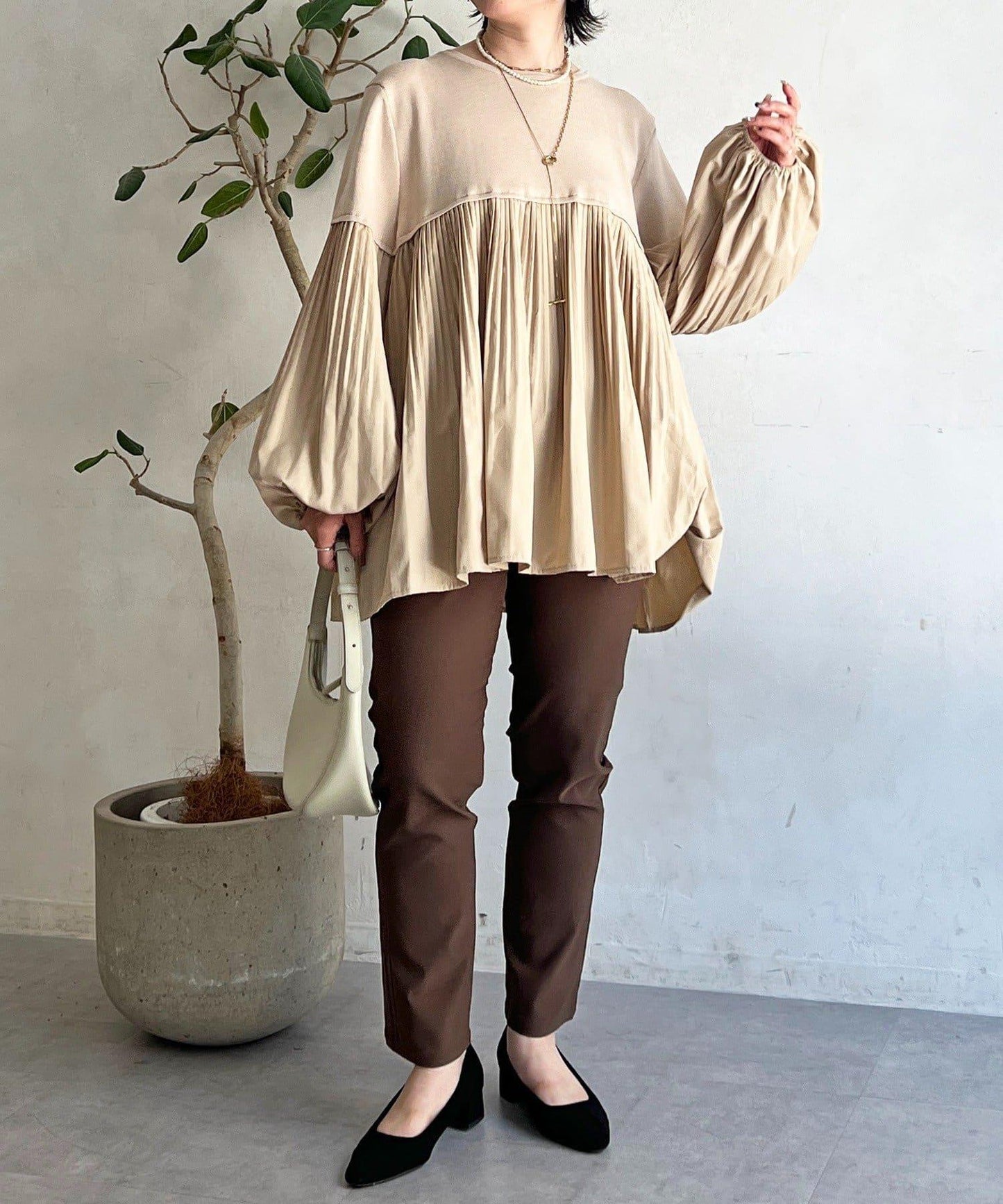 襯衫拼接針織套頭衫