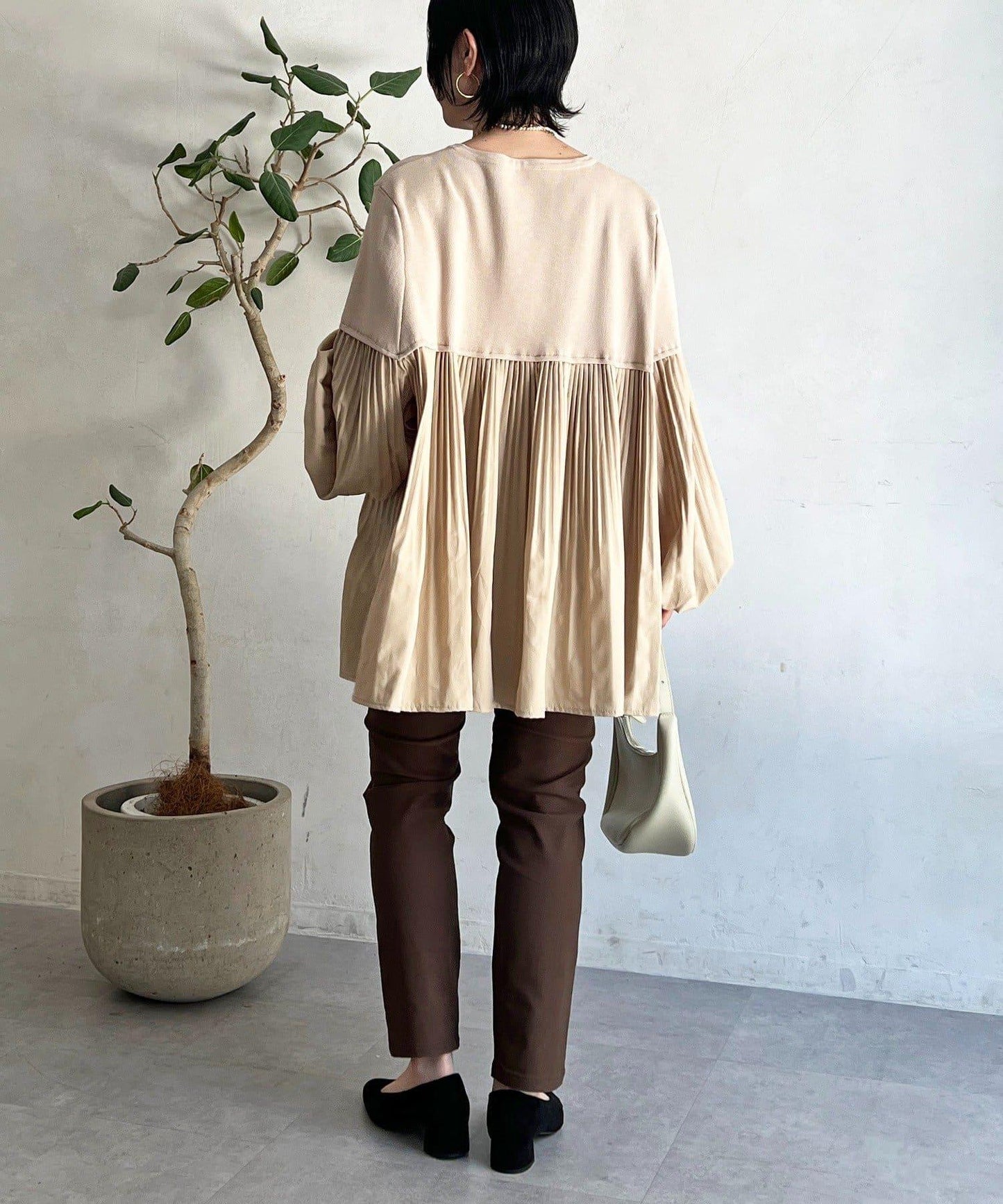 襯衫拼接針織套頭衫