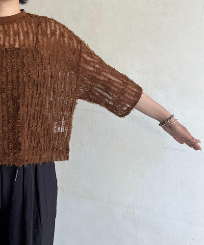 透視流蘇套頭衫