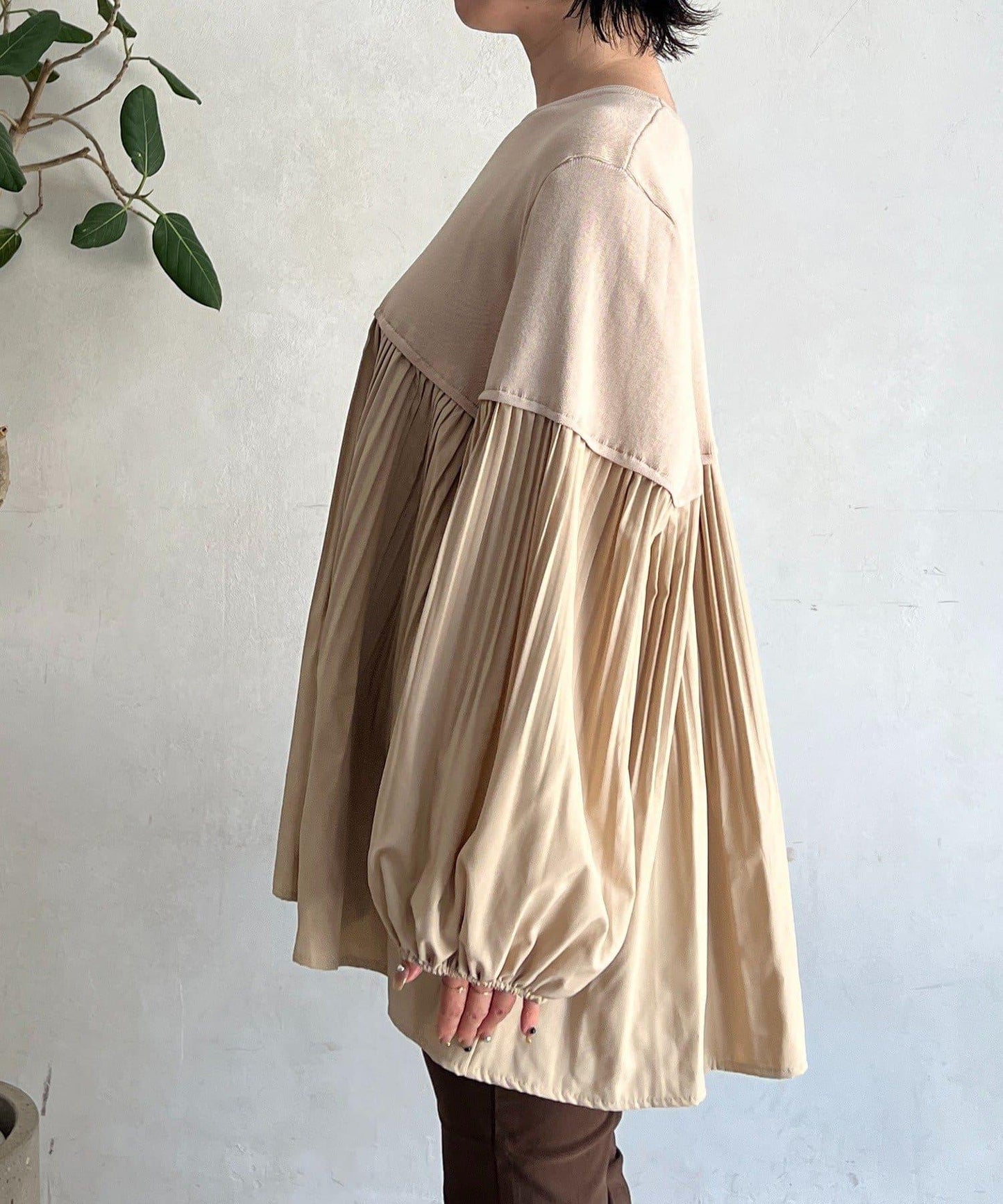 襯衫拼接針織套頭衫