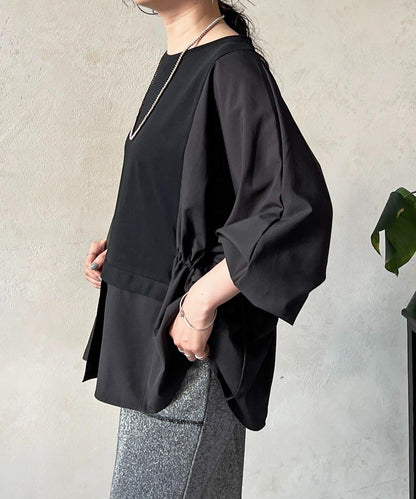 長袖拼接套頭衫