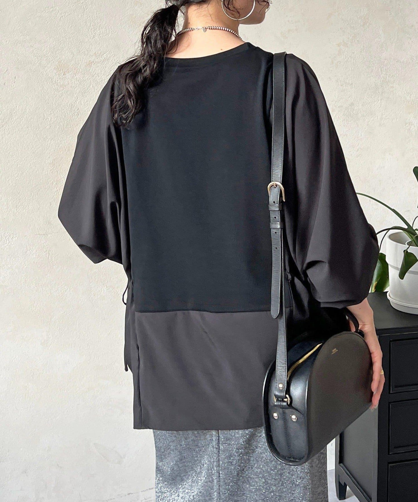 長袖拼接套頭衫