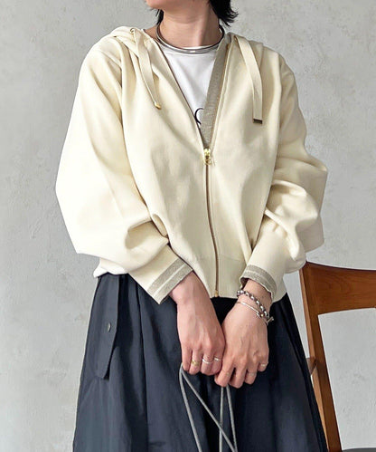 輕量配色亮片線條連帽衫