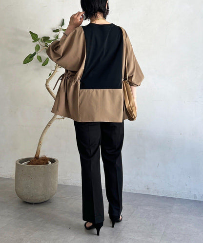 長袖拼接套頭衫