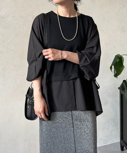 長袖拼接套頭衫