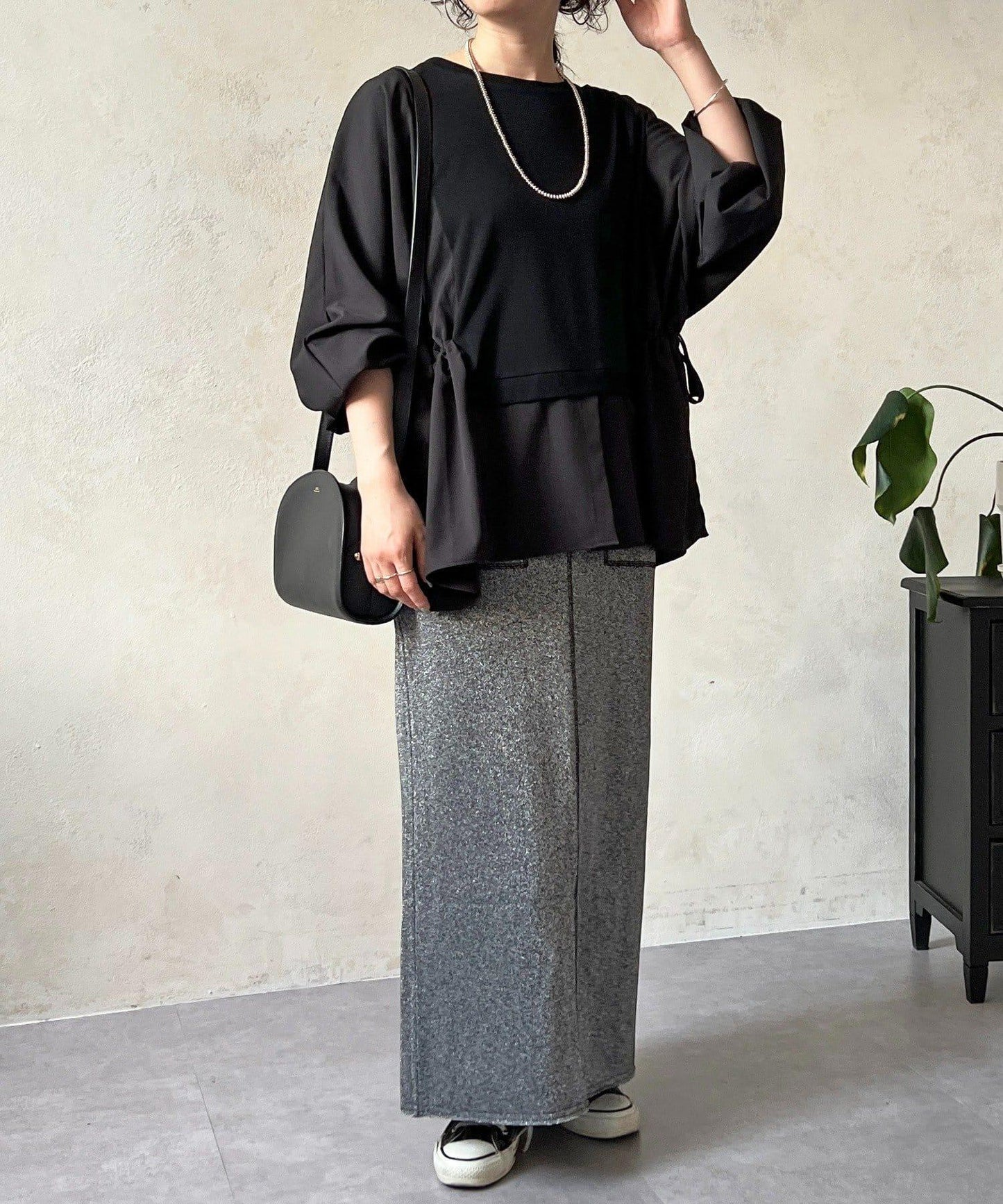 長袖拼接套頭衫