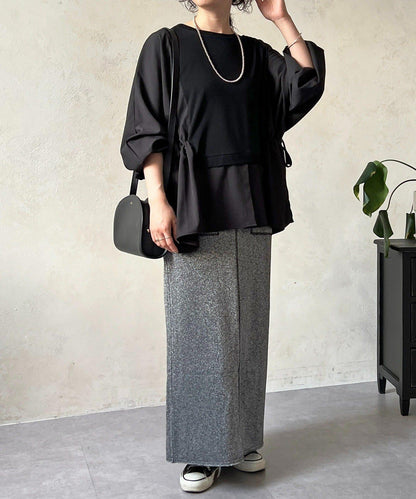 長袖拼接套頭衫