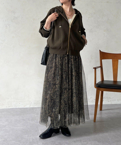 輕量配色亮片線條連帽衫