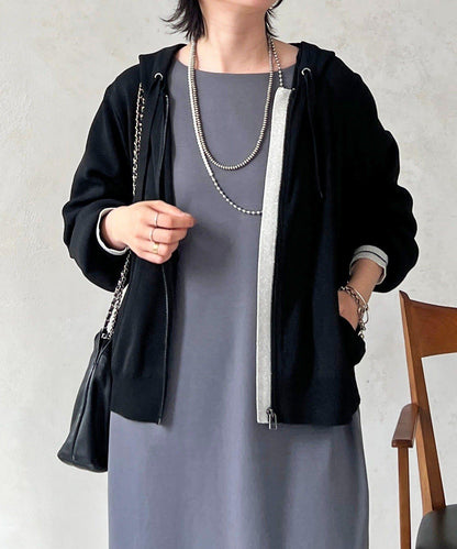 輕量配色亮片線條連帽衫