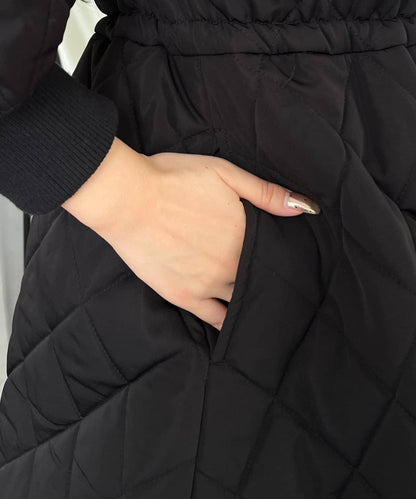 大翻領絎縫荷葉邊短外套