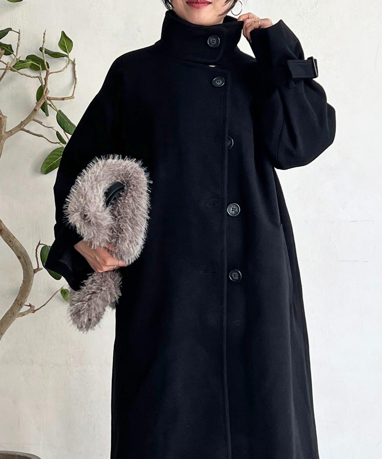 立領長款大衣