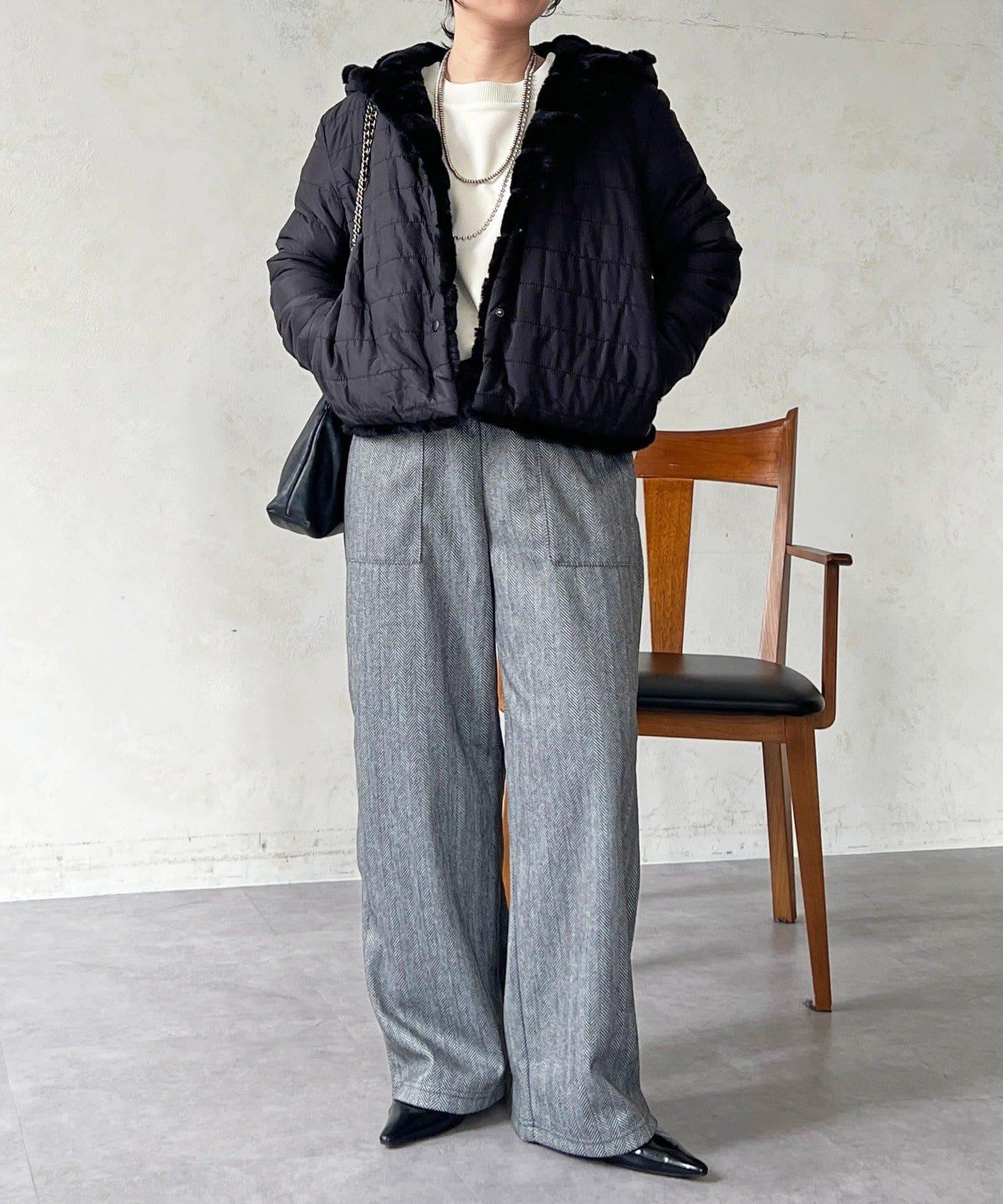 可雙面穿仿皮草夾克