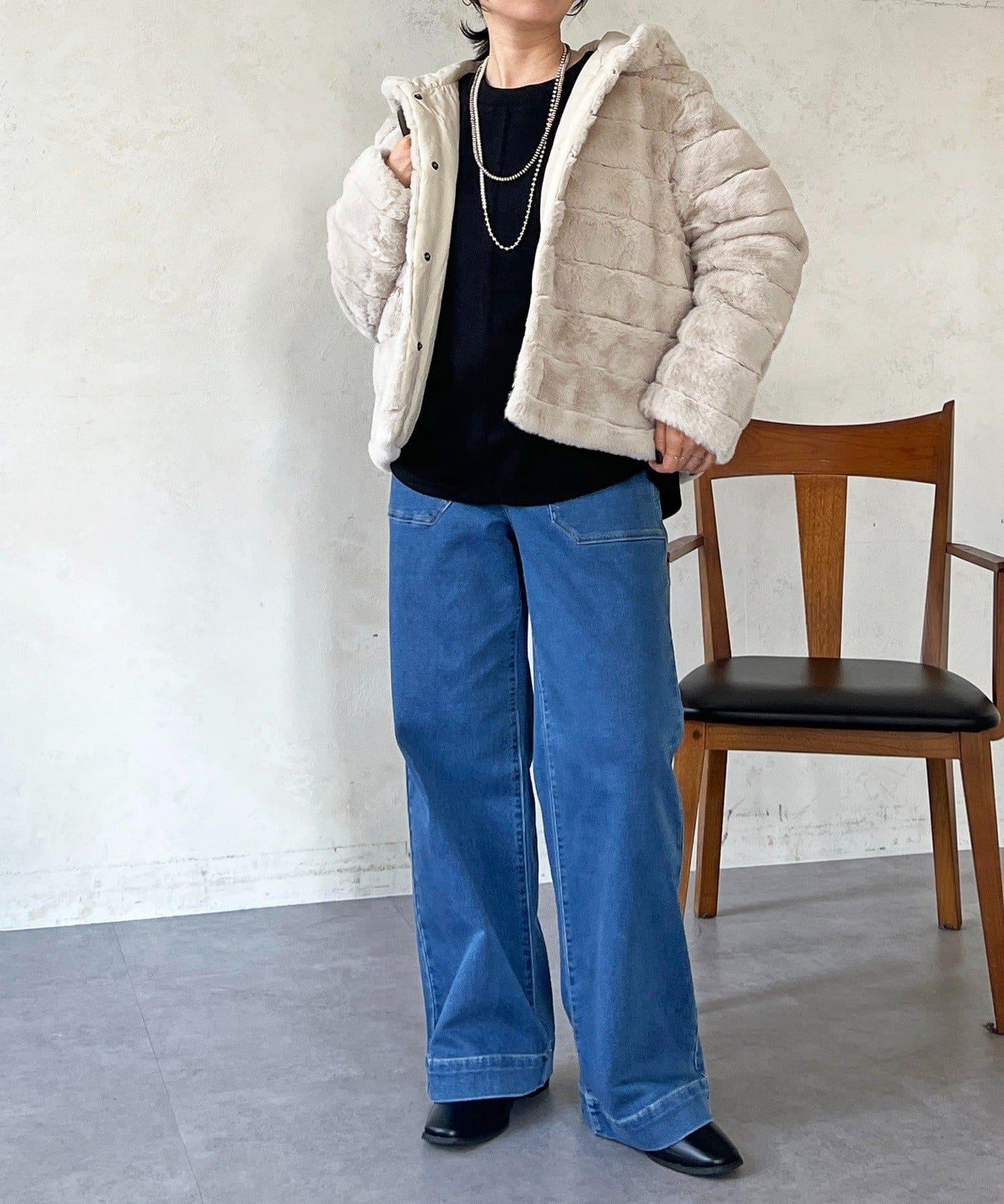 可雙面穿仿皮草夾克