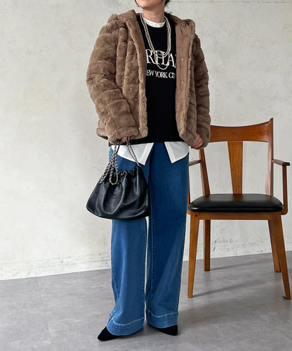 可雙面穿仿皮草夾克