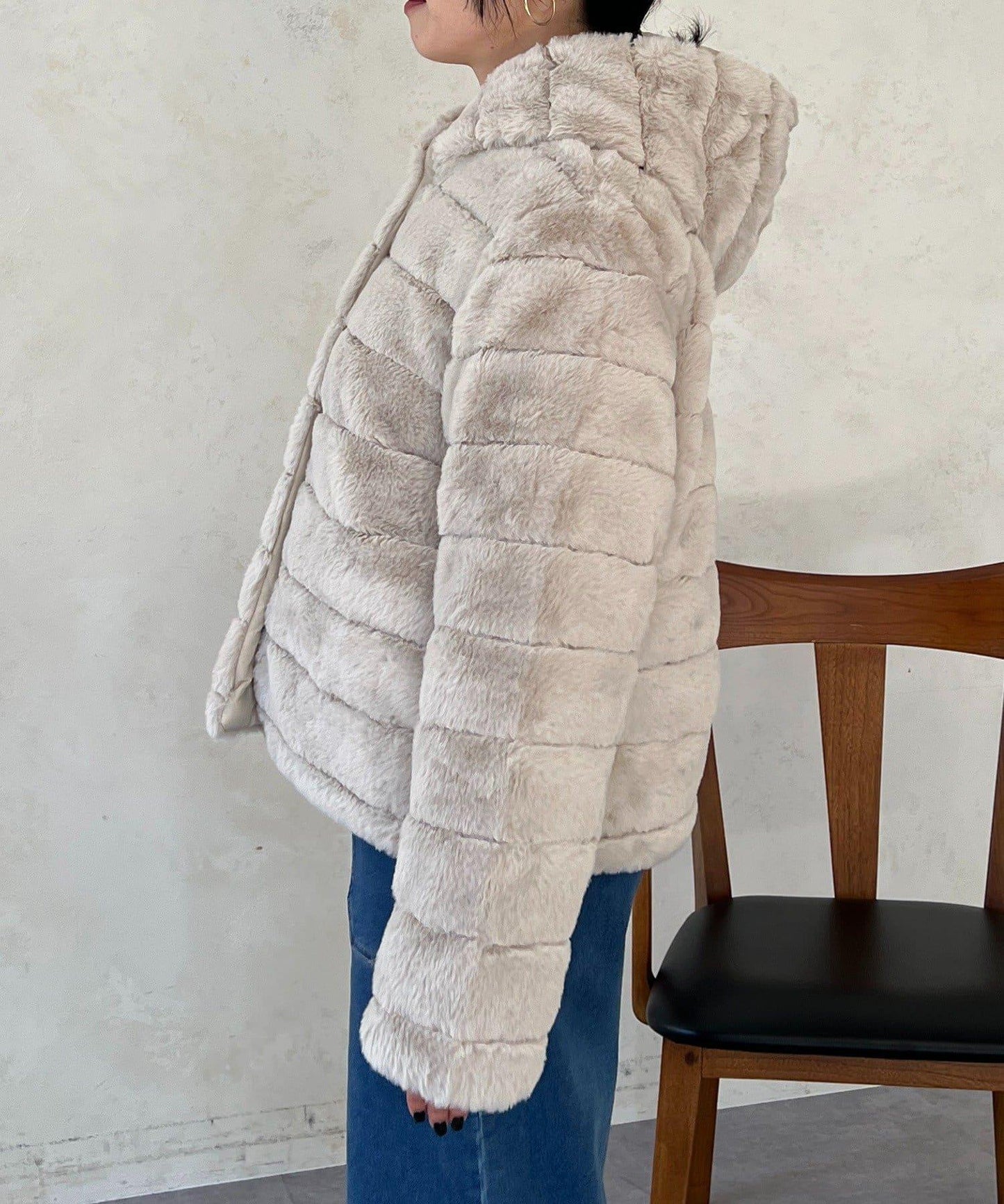 可雙面穿仿皮草夾克