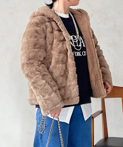 可雙面穿仿皮草夾克