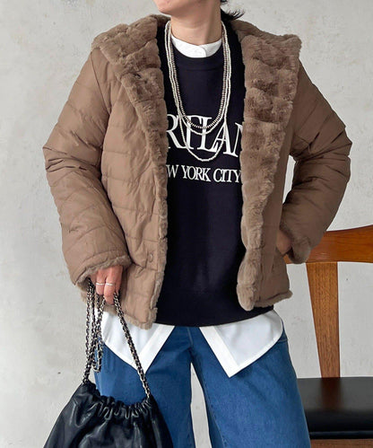 可雙面穿仿皮草夾克