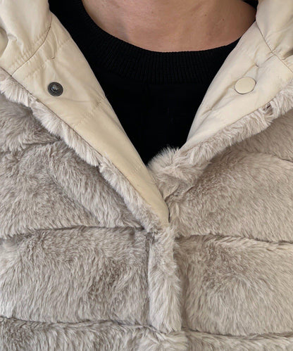 可雙面穿仿皮草夾克