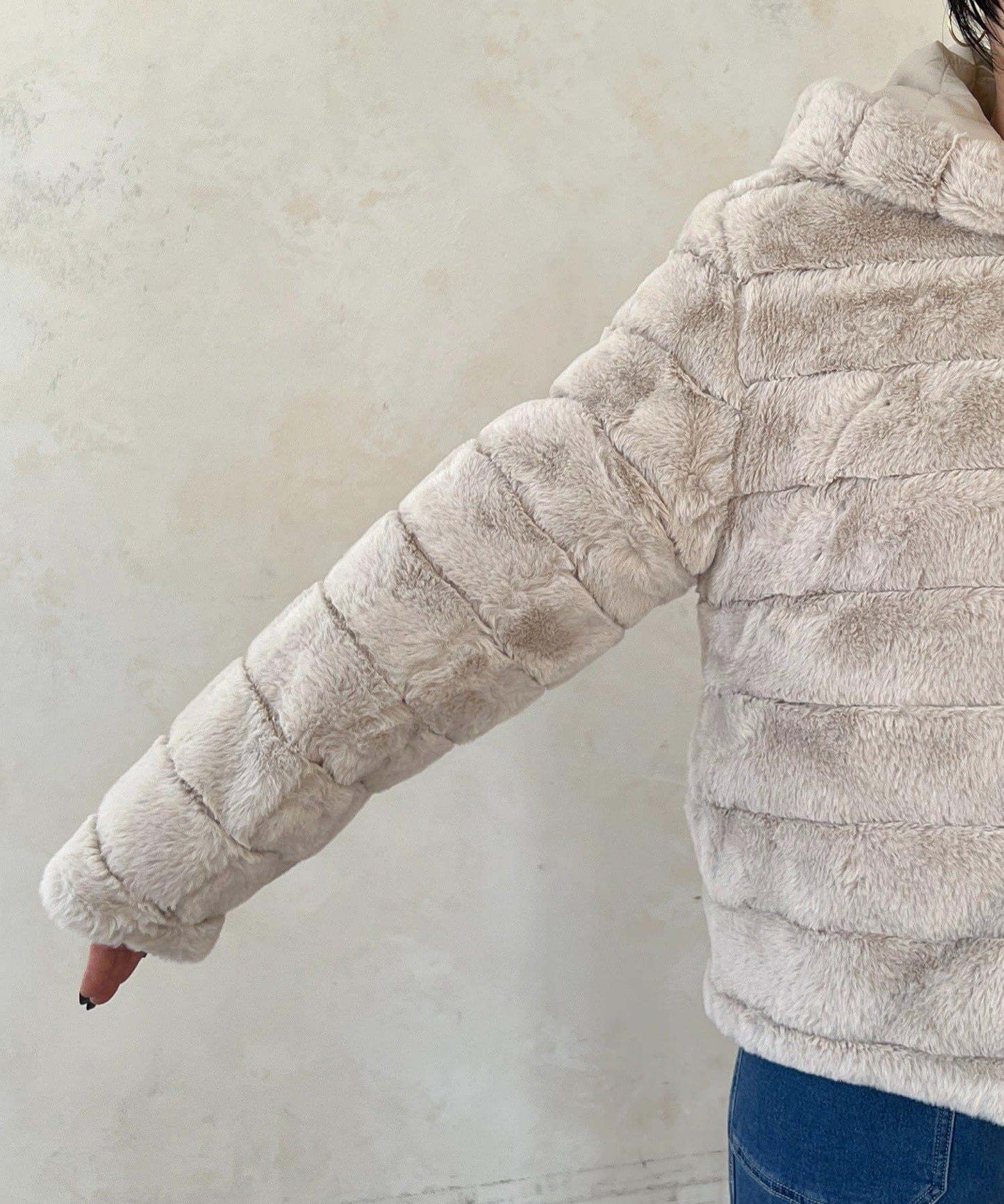 可雙面穿仿皮草夾克