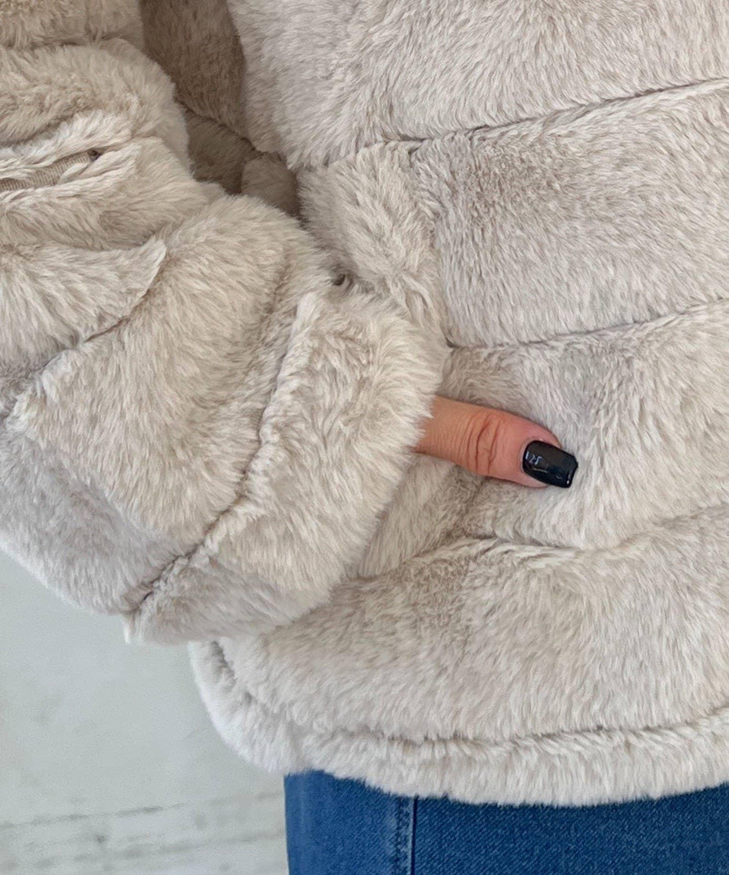 可雙面穿仿皮草夾克